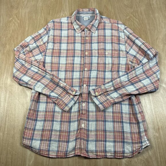 Carbon 2 Cobalt Shirt Mens Medium Plaid Multicolor Long Sleeve Button Up - Picture 1 of 4